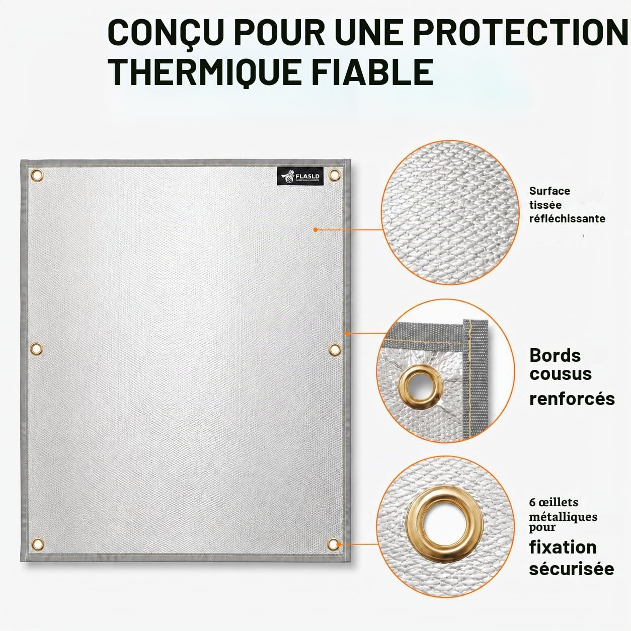 FLASLD Tapis de Protection Thermique en Aluminium pour Gril, cuisinière, Four et réfrigérateur, Housse Ignifuge et Protection d'écran pour Garde-Corps du Barbecue (101,6 x 122,9 cm)