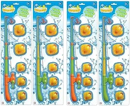 PEBBLE HUG 4Pc Duck Hooking Game for Kids, Hook Style Bath Toys for Toddlers, Bath Tub Pool Duck Hook Toy for Babies, for Birthday, Pool Parties, Christmas (Set of 4)