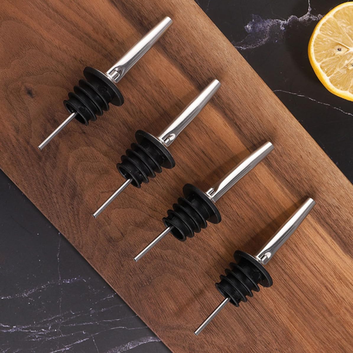 TOYANDONA Juego de Coctelera de 12 Piezas Soporte de Bambú y Acero Inoxidable para Preparar Cócteles en Bar o Casa, Kit Profesional para Bebidas y Té