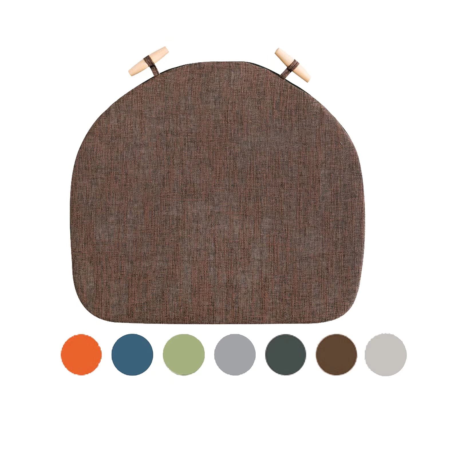 Coussins de chaise de cuisine lot de 6 marron 17x17 style ferme
