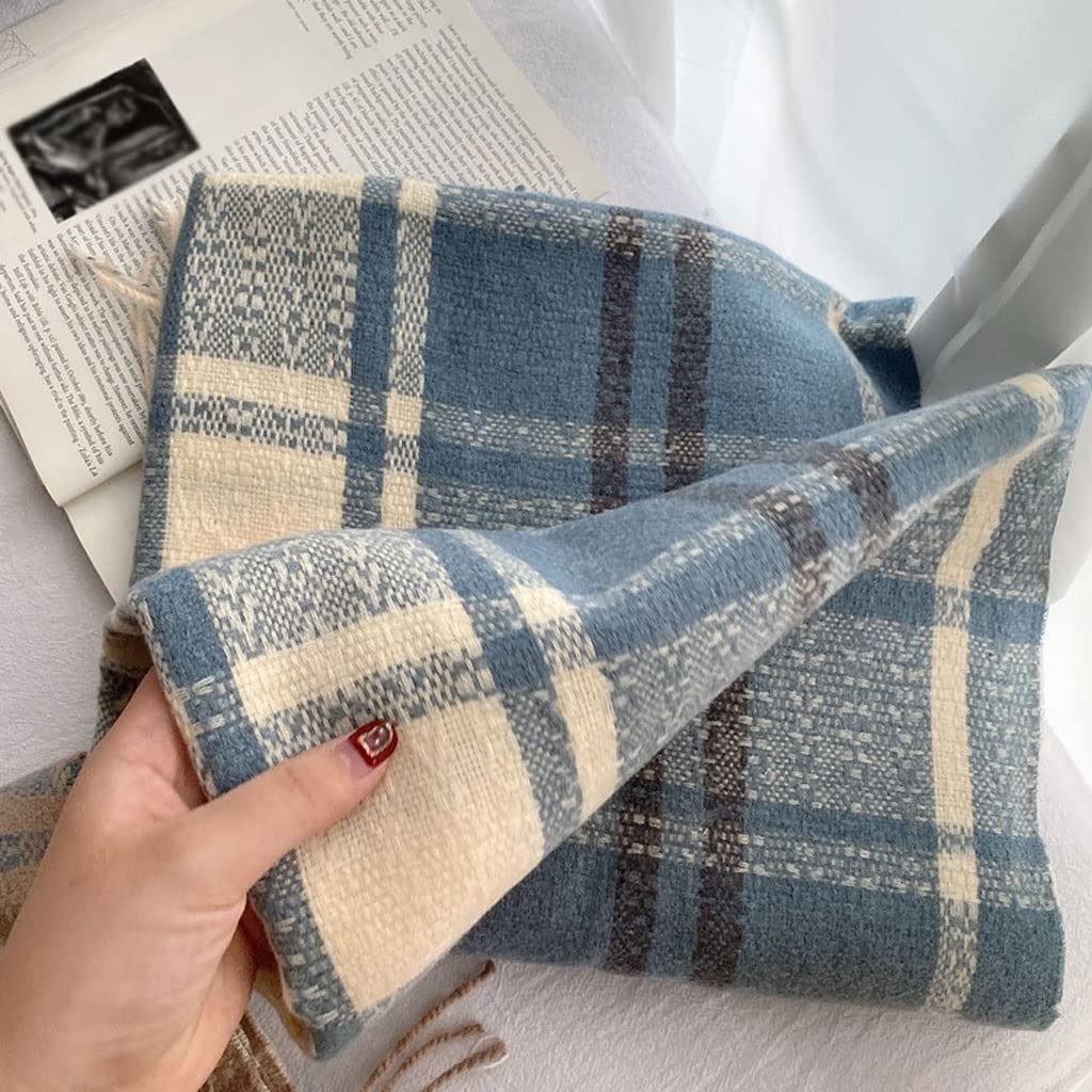 Bufanda Invierno Imitación Cachemira Invierno Bufanda cálida Hombres Tassel Tejido Tela Escocesa Bufandas Bufandas Femenino otoño mantón envueltos Chal Bufanda
