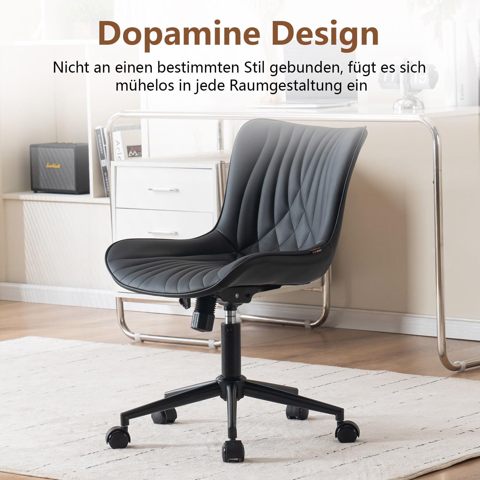 YOUTASTE Bürostuhl ohne armlehne, Drehstuhl mit Rollen Schreibtischstuhl