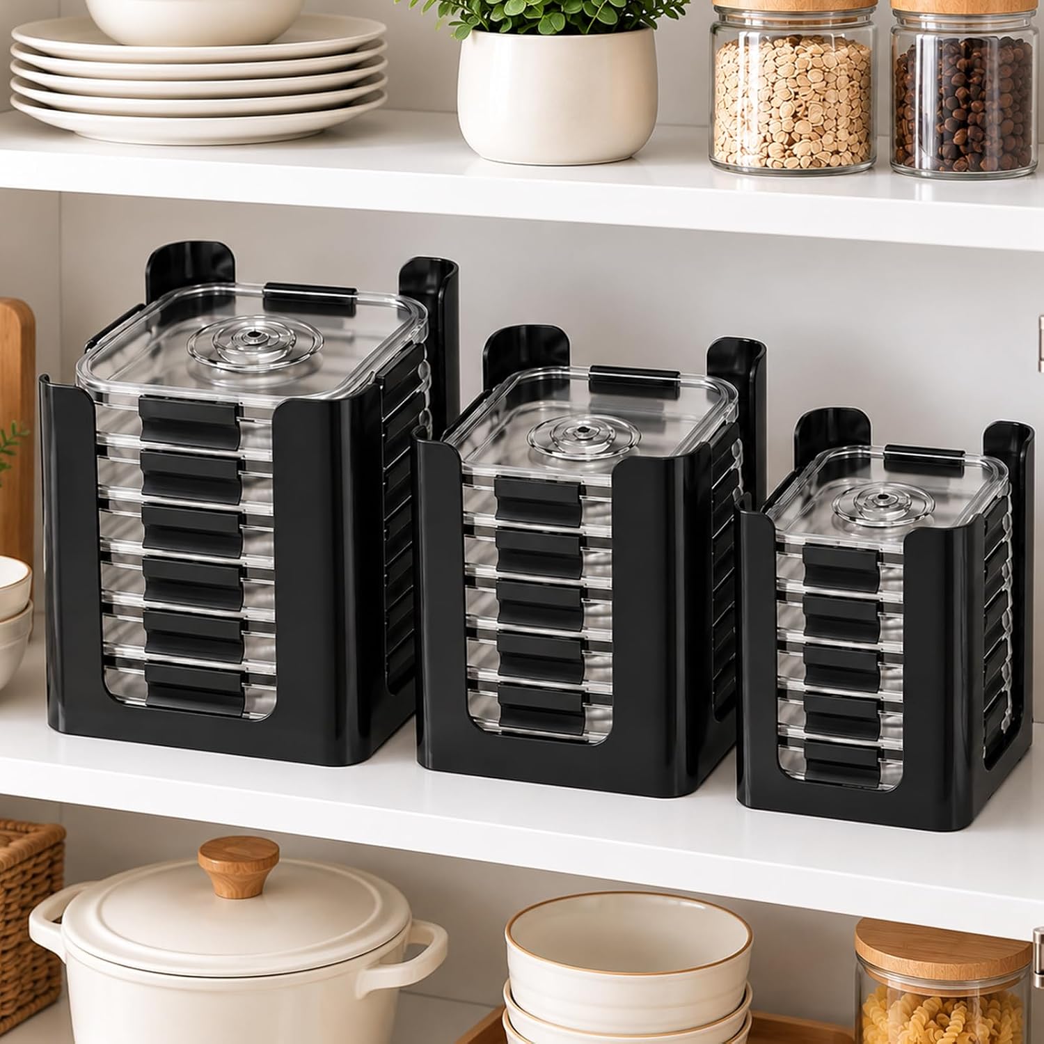 Stackable Lid Organizer for Rubbermaid Brilliance Food Containers