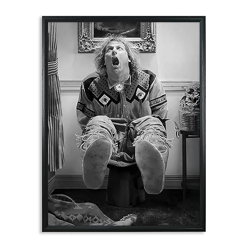 TWNSLLA Framed Bathroom Wall Art,Funny Bathroom Wall Art-Black and White