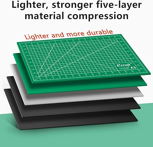 Miniatura 20 de Ecraft Alfombrilla de costura autorreparable, 9 x 12 pulgadas, doble cara de 5 capas para manualidades, costura, tela, acolchado, proyectos