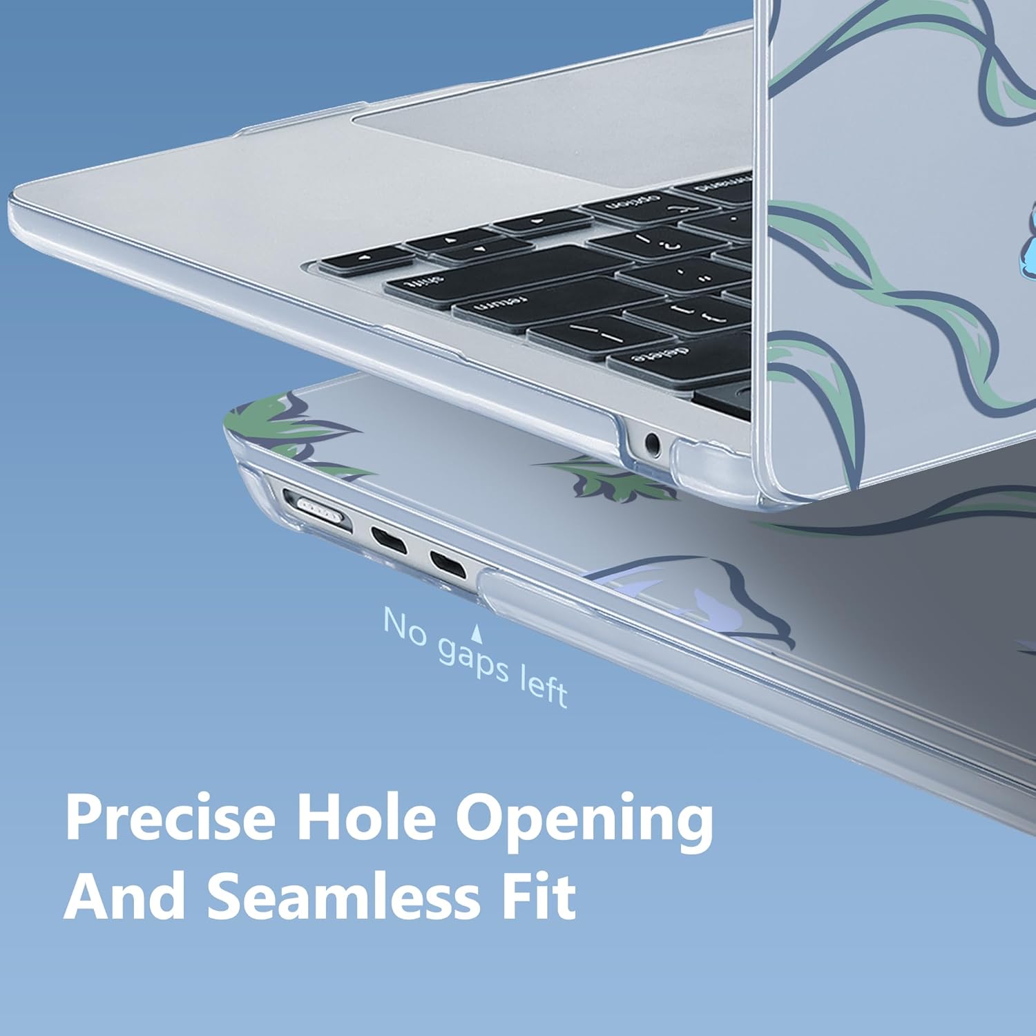 Mektron Case for 2025 MacBook Air 13-inch M4 Laptop A3240 with 13.6-inch Liquid Retina Display,Compatible with 2024 2022 M3/M2 MacBook Air 13" Hard Shell Cover,Fit Model A3113 A2681, Bows C355-Blue