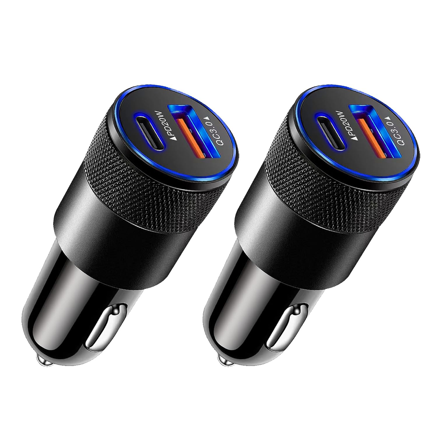 Carregador de Carro 38W USB Tipo C PD para Celular Android - Adaptador Rápido QC 3.0 para Veículos com Porta Isqueiro