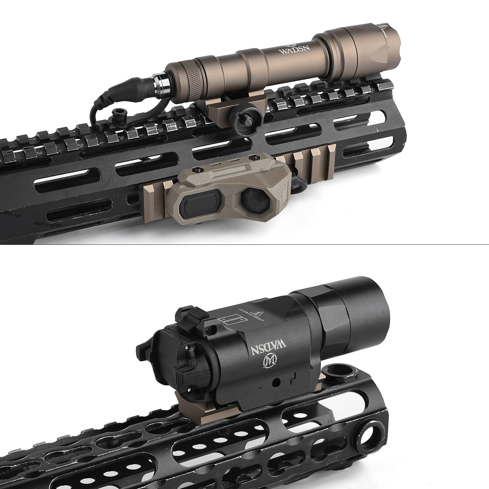 Tattico 3Pcs Picatinny Rail Alluminio Supporto Accessorio Mlok/Keymod Marrone