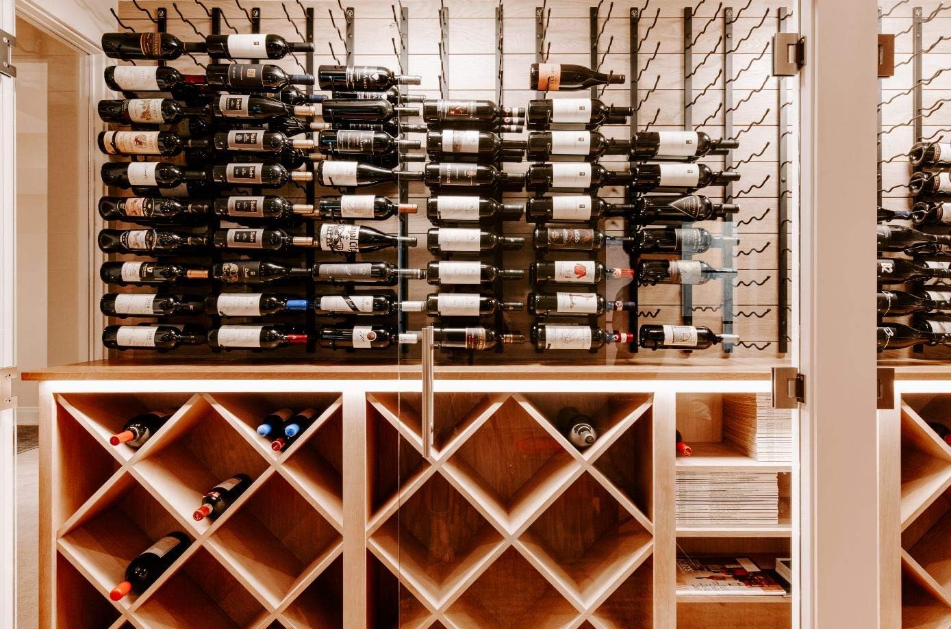 VintageView W Series - Presentation Row Wall Mounted Wine Rack - Stylish Modern Wine Storage with Label Forward Design (Satin Black, 3 Bottles)