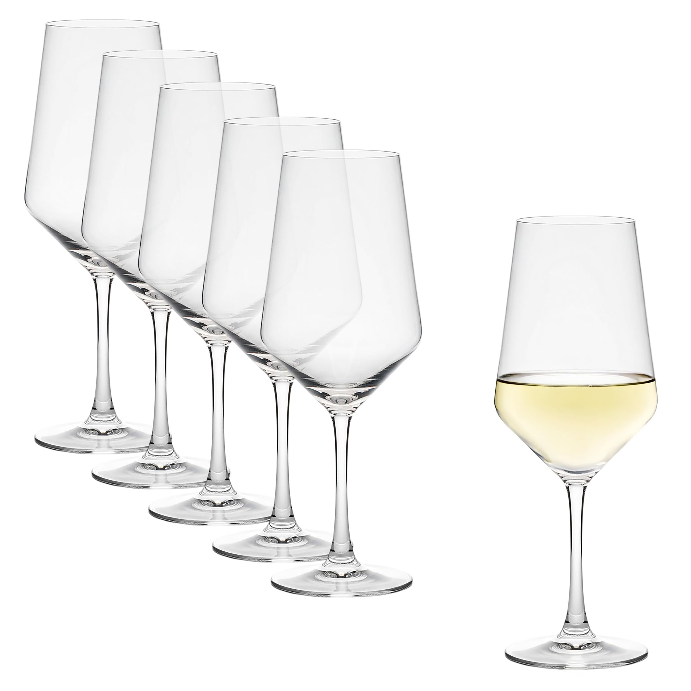 Spetebo Kristall Weißweinglas kratzfest 6er Set - 400 ml - Hochwertiges Kristallglas für Wein spülmaschinenfest - Weinglas Weinkelch Stielglas Trinkglas für Weißwein und Aperitif
