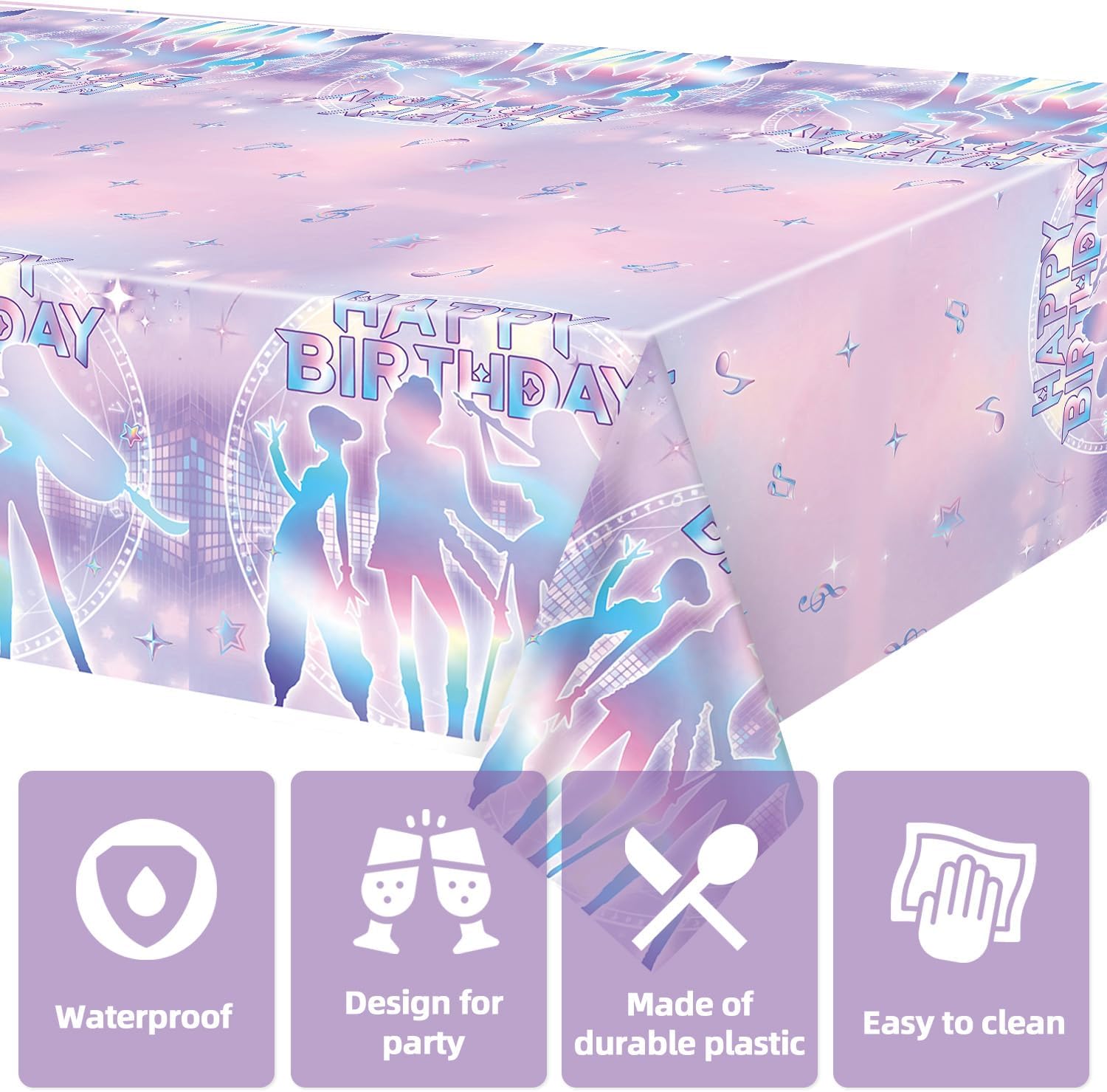 2Pcs Demon Girls Tablecloth Disposable Tablecover Demon Movie Hunters Birthday Party Supplies and Decorations for Kids Baby Shower Rectangle Tables 70inchX42inch (Multicolor16)