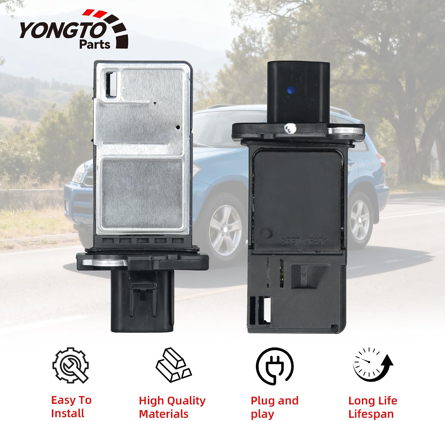 3L3A-12B579-BA Mass Air Flow Sensor Meter MAF Compatible with Ford E150 E250 F150 F250 Escape Expedition Explorer Mustang Lincoln MKX MKS Navigator Mazda CX-9 Mercury Replace OE AFLS131
