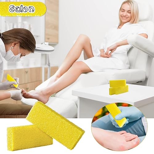 Miniatura 6 de Gerrii 250 piezas de piedra pómez desechables para pies, almohadillas de esponja para pies, piel dura, talones para quitarse callos y pedicura,