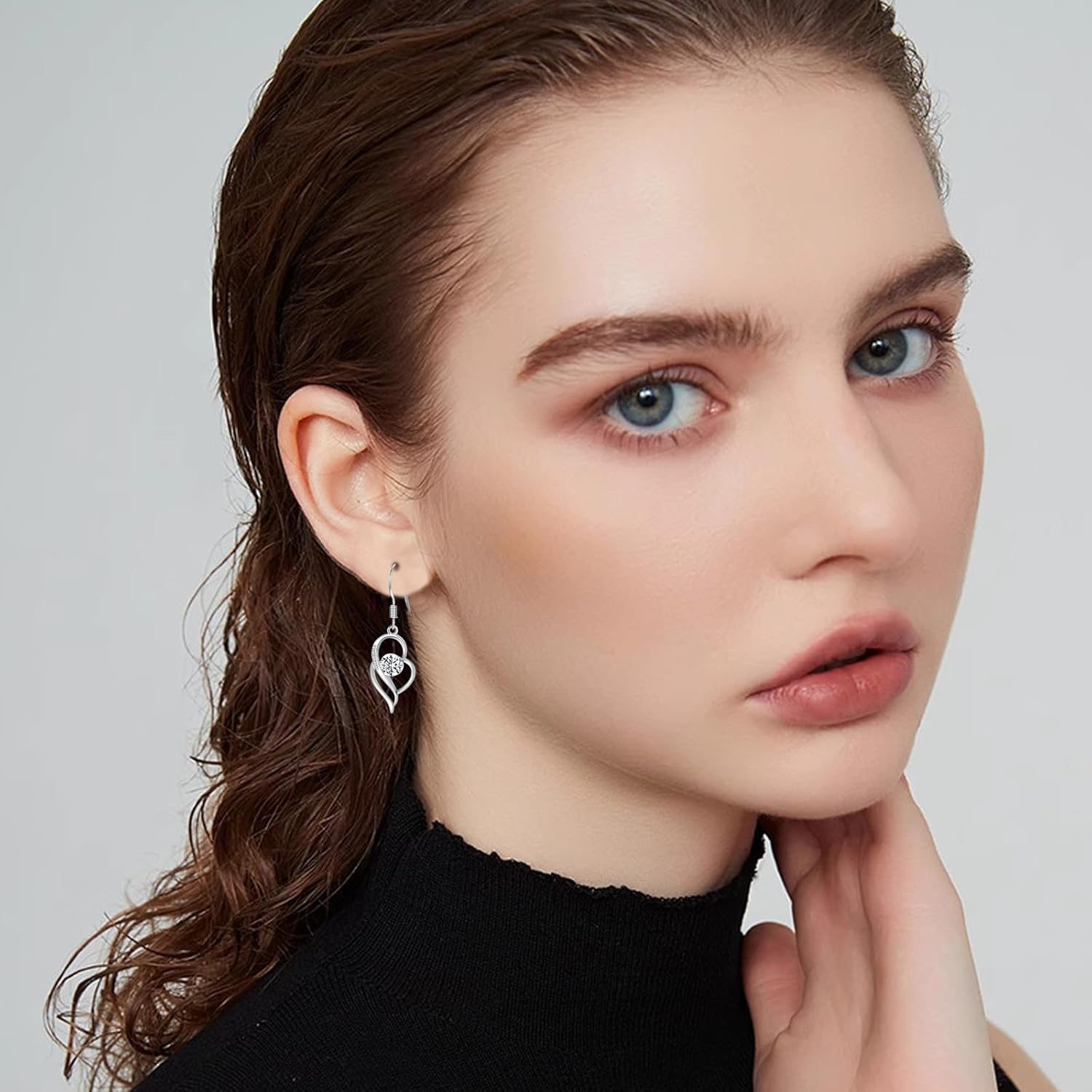 Drop Dangle Earrings for Women Girls Cubic Zircon Dangle Earrings 14K White Gold Plated Dainty Hanging Earrings Dangling Earrings Hypoallergenic Fashion Birthstone Jewelry Wedding Gifts - Image 2