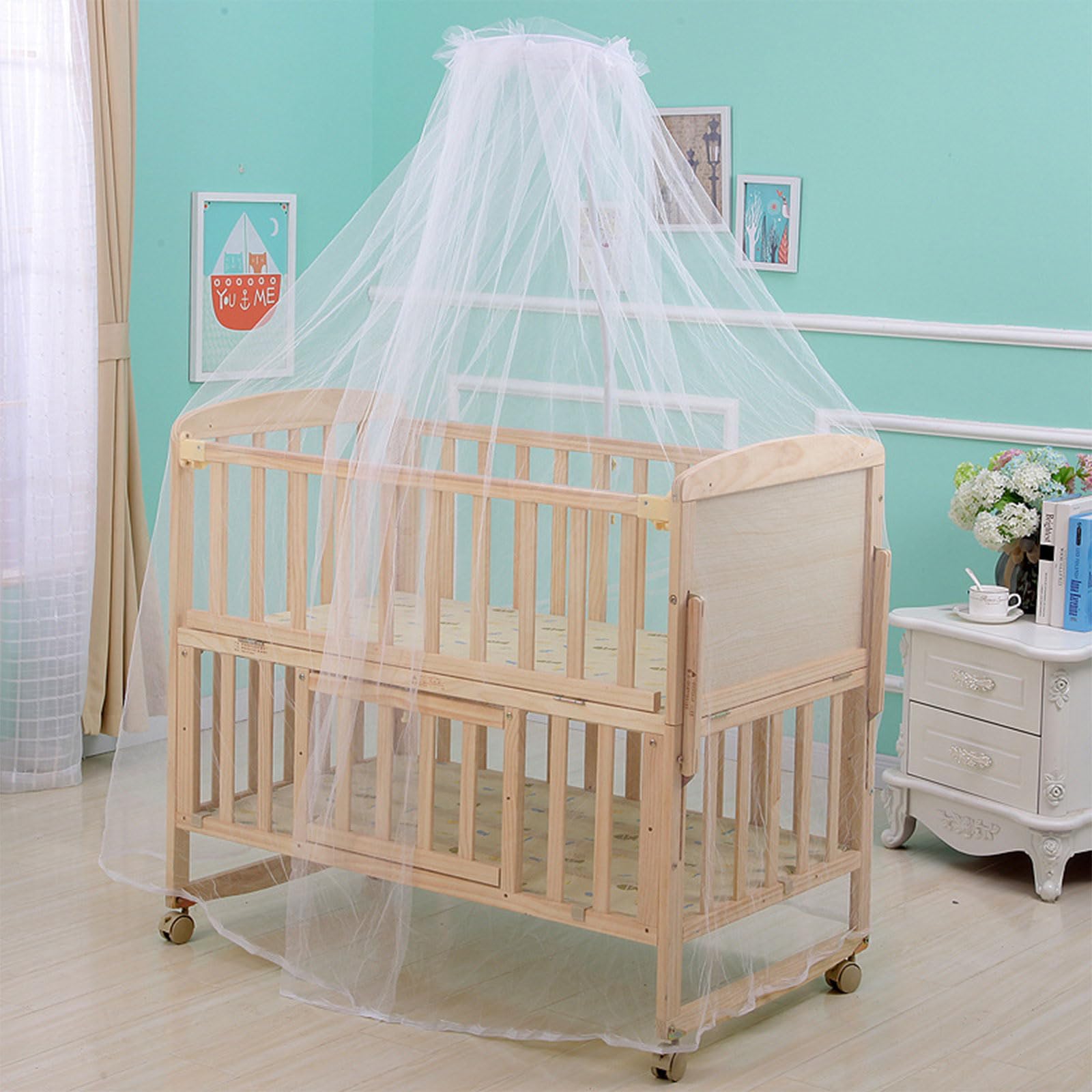Xinsheinelry Bed Dome Cot Net Canopy Curtains for Beds Portable Netting (Without Stand) for Toddler Infant Baby Bed