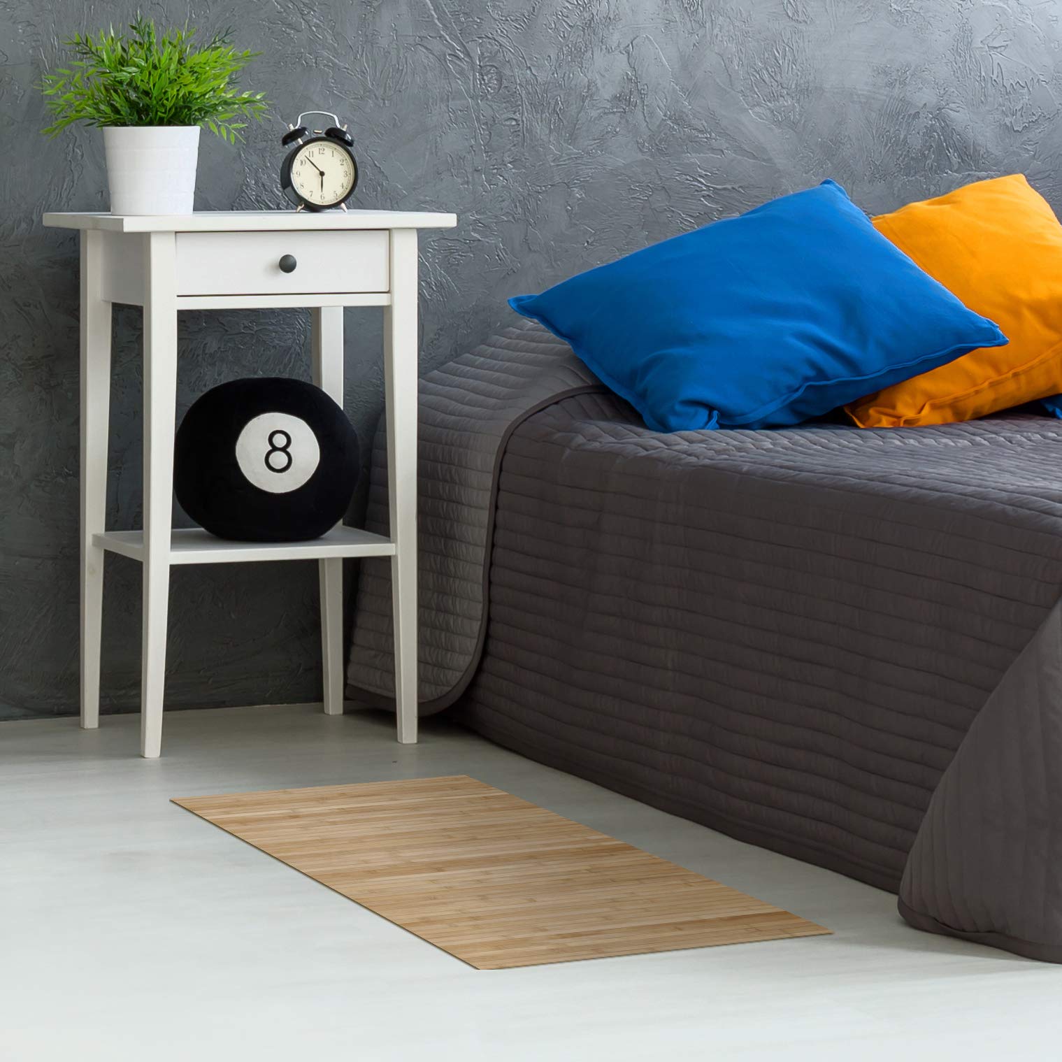 STORESDECO Alfombra de bambú Natural Antideslizante sin Bordes y Resistente a la Humedad. Ecológica, Antimanchas, Elegante y fácil de Limpiar diseño Natural 80x150 cm