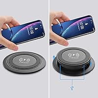 Vista 4 de XMSJSIY Desktop Embedded Wireless Charger 3-in-1 Multifunctional Pop-Up 10W Fast Charging Wireless Charger USB Desktop Charger Dual USB Charging for