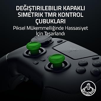 Razer Raiju V3 Pro - PlayStation 5 ve PC için kablosuz e-spor kontrol cihazı - 4 çıkarılabilir düğme ve 2 pençe tutma tamponu - TMR analog çubuklar - Pro HyperTrigger | Siyah
