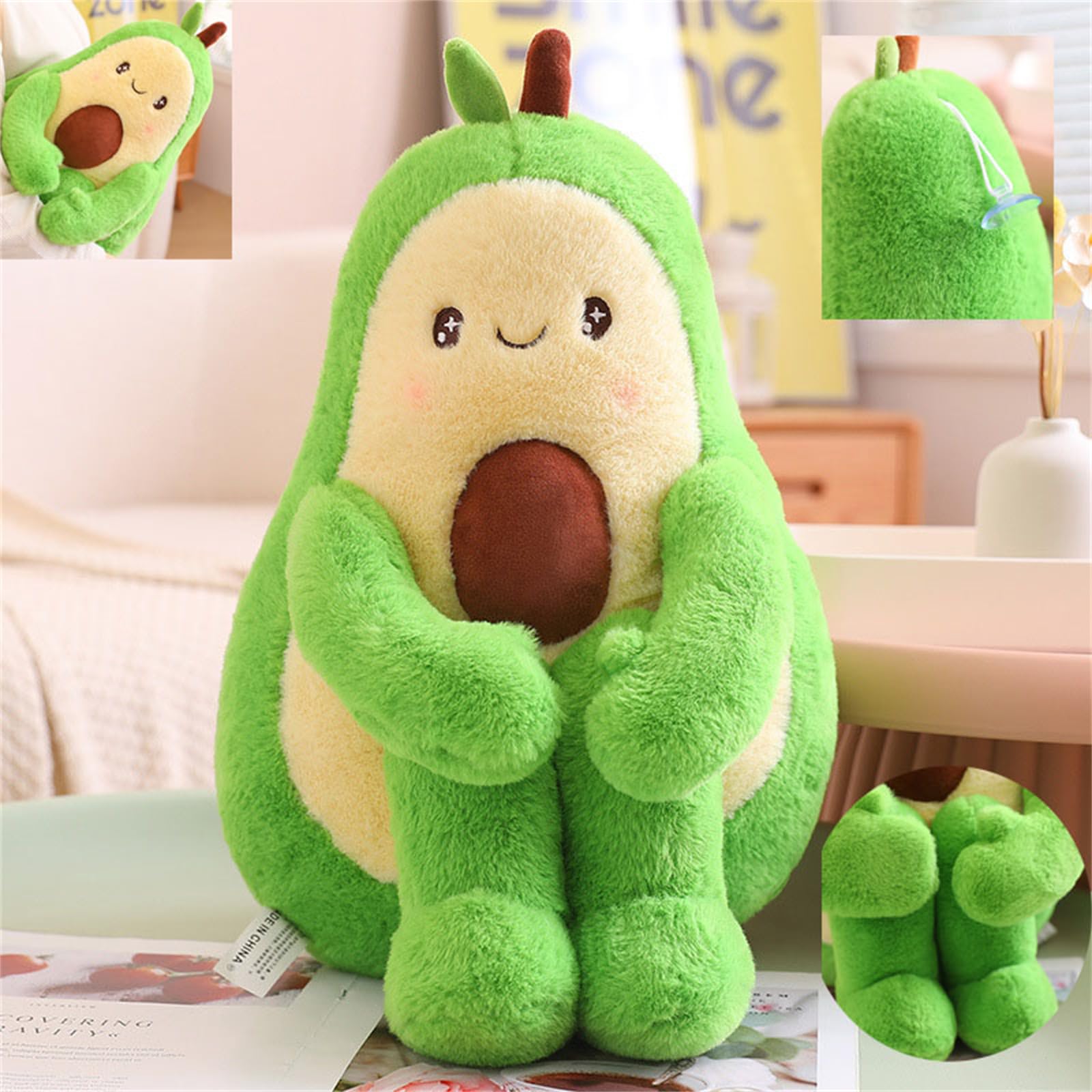 YGCHEN Avocado Plüschkissen – Süßes Kuscheltier Als Umarmungskissen, 30 Cm, Grün, Aus PP-Baumwolle