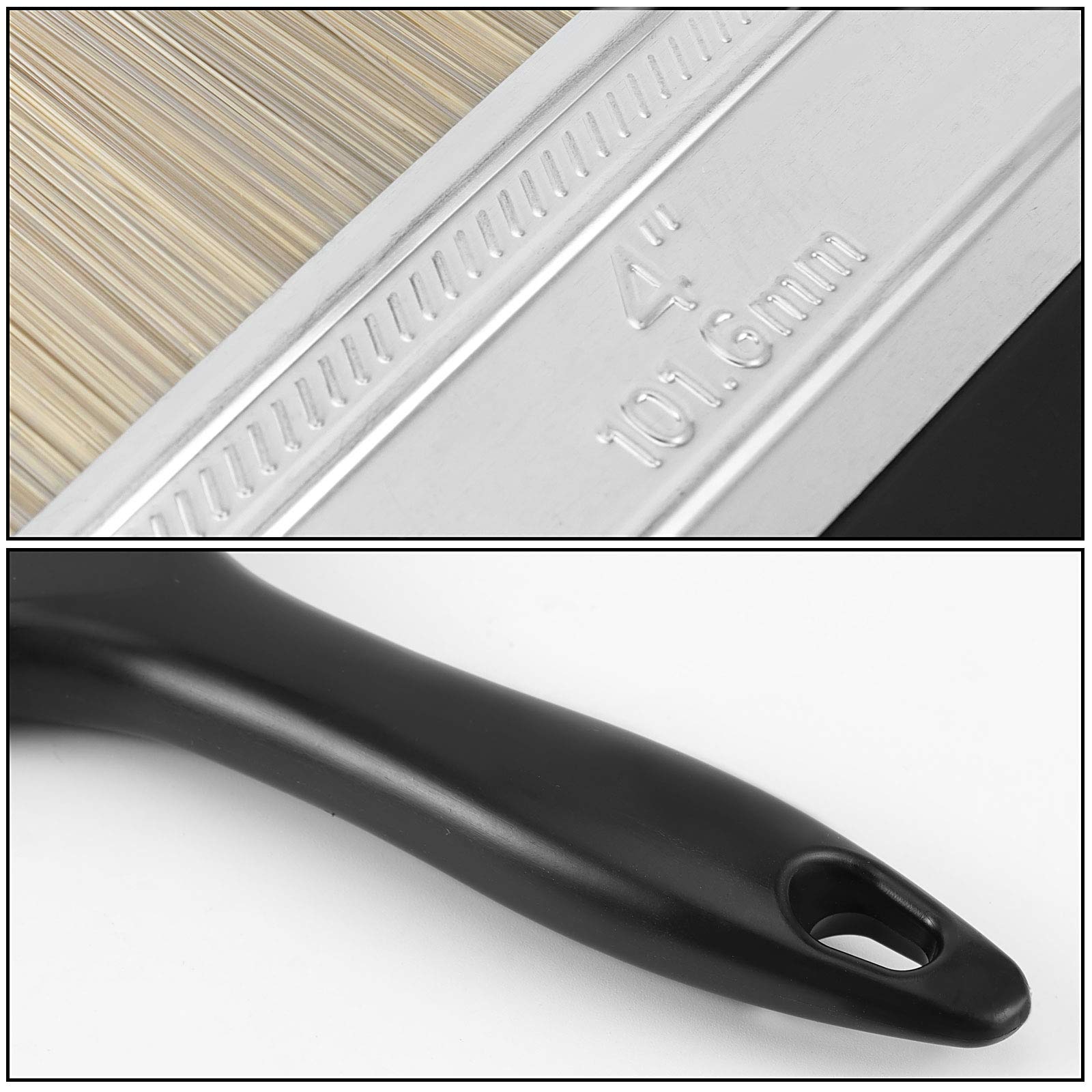 Juego de pinceles de pintura de grado profesional de 10 Ea de 10,16 cm, para casa y casa, con mango de plástico tratado