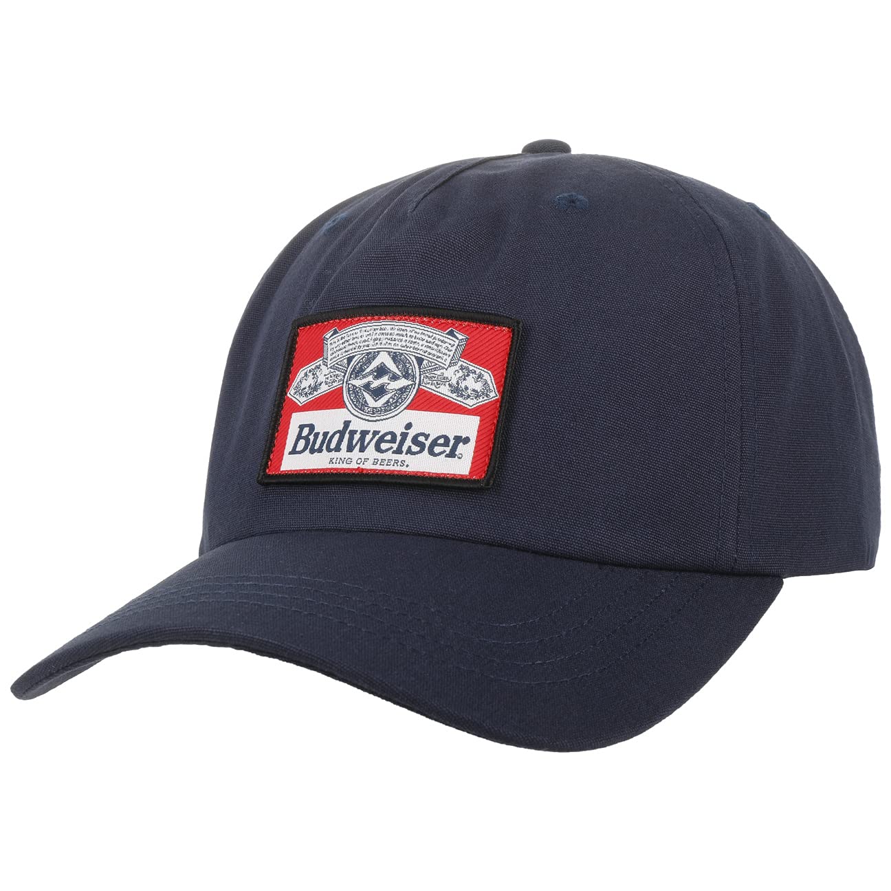 Billabong Dark Blue Budweiser Insignia Snapback Cap Baseball Curved Brim (One Size - Navy)