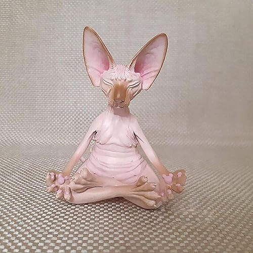 Miniatura 2 de Sphynx - Estatua de meditación de gato coleccionable, yoga zen, postura relajada, meditación de Buda, colecciones de gatos esphynx, estatua de gato