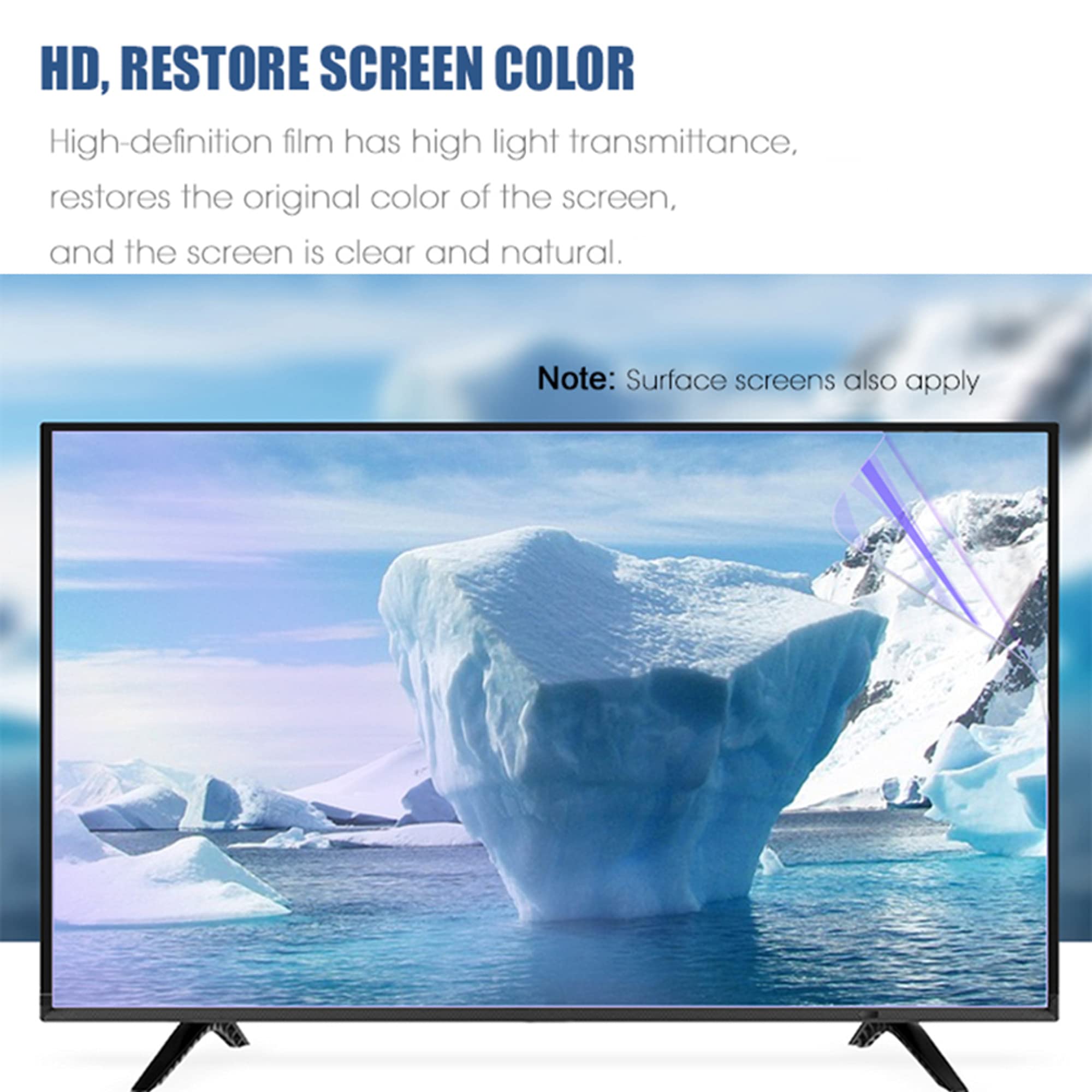 Protecteur d'écran anti-lumière bleue - Film anti-éblouissement/protection des yeux anti-UV/film anti-rayures pour Samsung, VIZIO, TCL, Sony, Sharp, Hisense, LG, etc. / A / 58 Inches 1269x721 mm