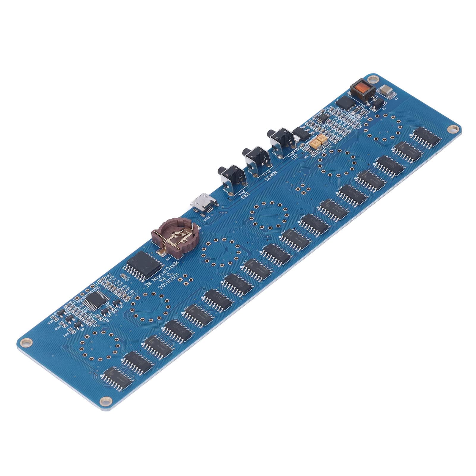 Zestaw zegara z rurką świecącą DIY, wyświetlacz czasu 12/24-godzinnego, antywirusowy, kolorowe światła, interfejs USB 5 V, obudowa z drewna bukowego, szklany moduł rurkowy