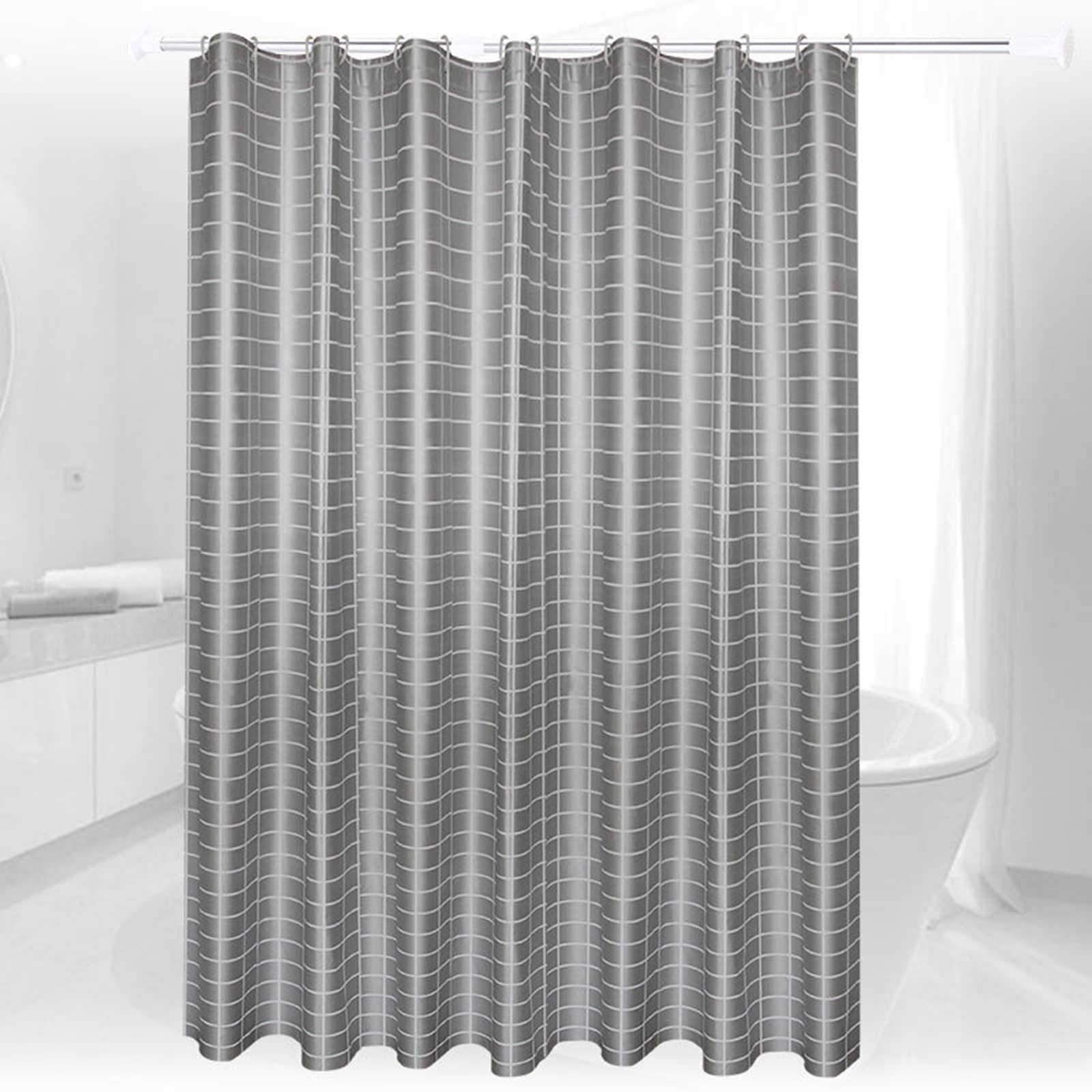 A.Monamour Duschvorhang – Wasserdicht, Antischimmel, Polyester 165x180cm Mit Haken