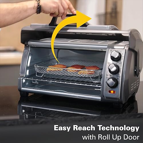 Miniatura 4 de Hamilton Beach Combo de freidora de aire para horno tostador con gran capacidad y olla de cocción lenta de 6 cuartos de galón con 3 ajustes de