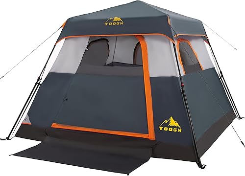 Tienda de campaña para 34 personas con 1 puerta, 4 ventanas y ventilación mejorada, instalación instantánea, impermeable, 8 x 8 x 67 pulgadas, tela