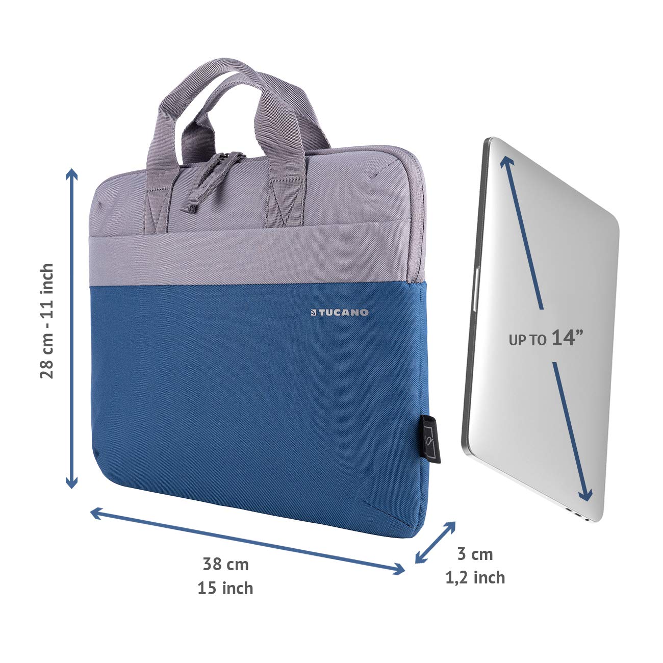 Borsa Per Laptop Tucano BILLA Bicolore, Fino A 14", Tessuto Riciclato Da 6 Bottiglie PET, Superleggera E Pratica