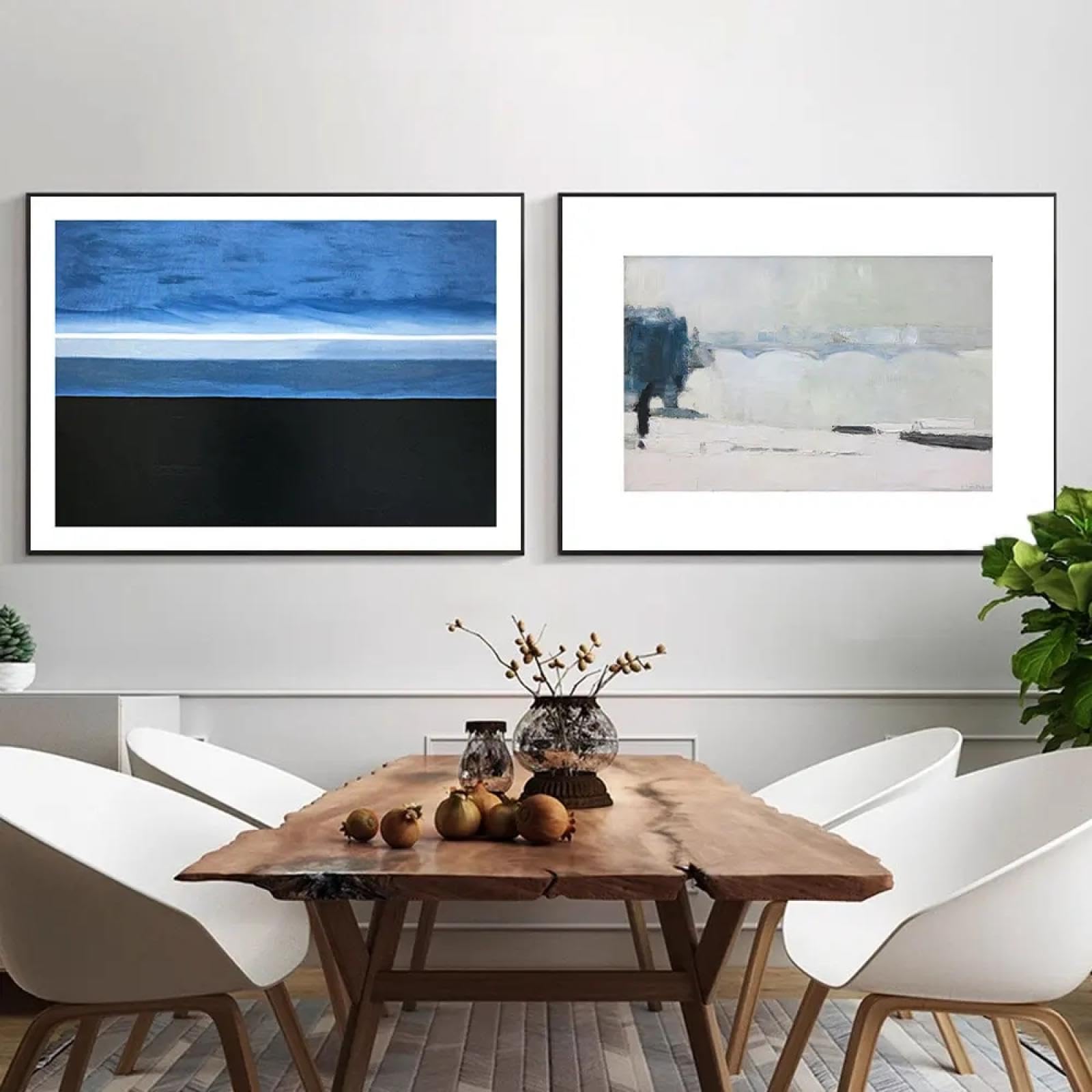 Tableau moderne salon bord de mer bleu affiche murale 35x50cm - 8