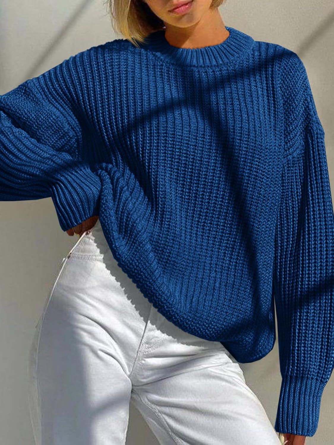 Saodimallsu Womens Oversized Sweater Long Sleeve Crewneck Ribbed Knit Pullover 2025 Fall Casual Chunky Trendy Sweaters - Image 2