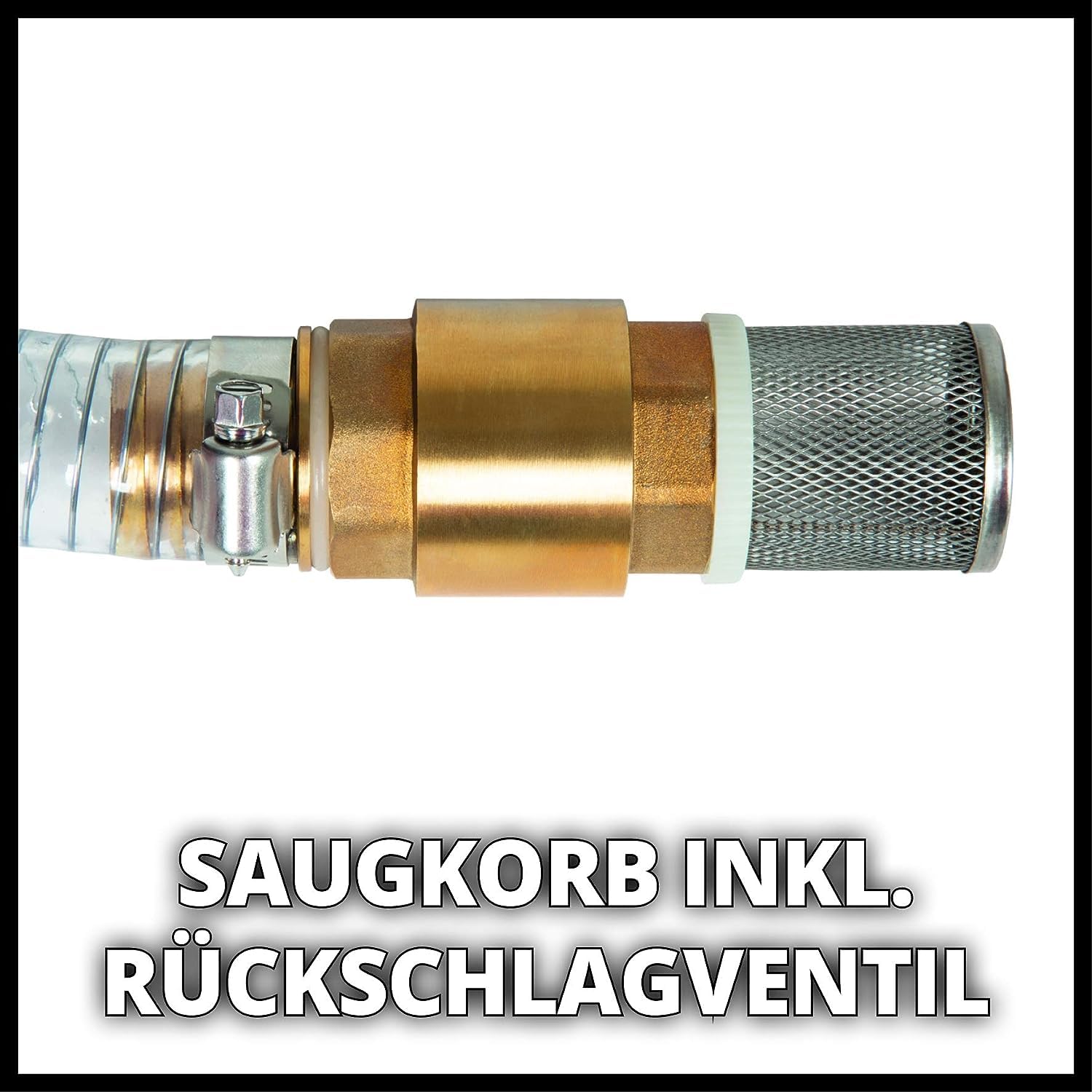Original Einhell Saugschlauch 4 m (Pumpen-Zubehör, 4 m Länge, Messinganschluss 42 mm 1 1/4 Zoll IG, Schlauch verstärkt mit Stahldraht)