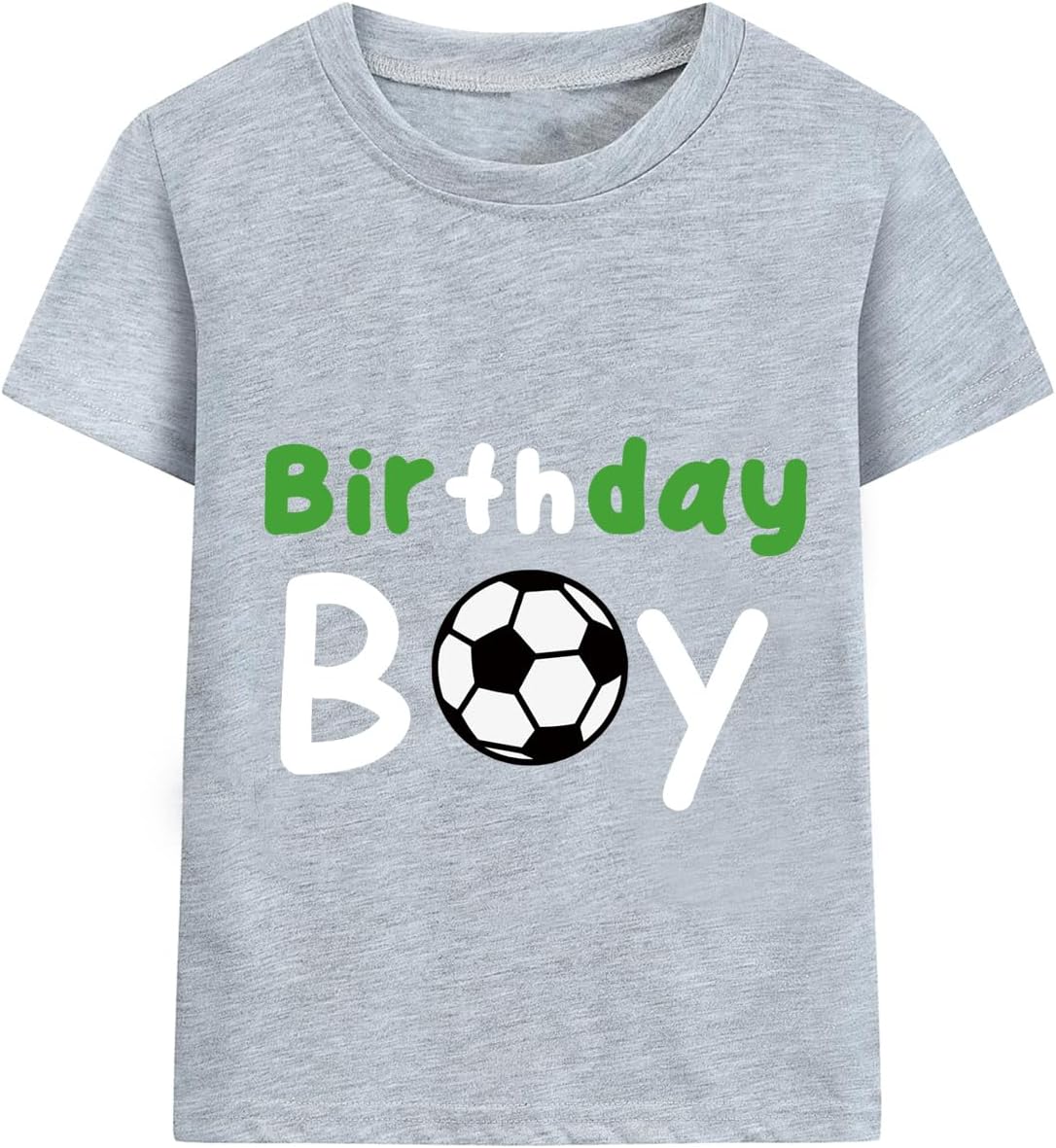 DDSOL Birthday Boy Shirt for Toddler Boy Soccer Football Basketball Birthday Outfits Short Sleeve Tshirt