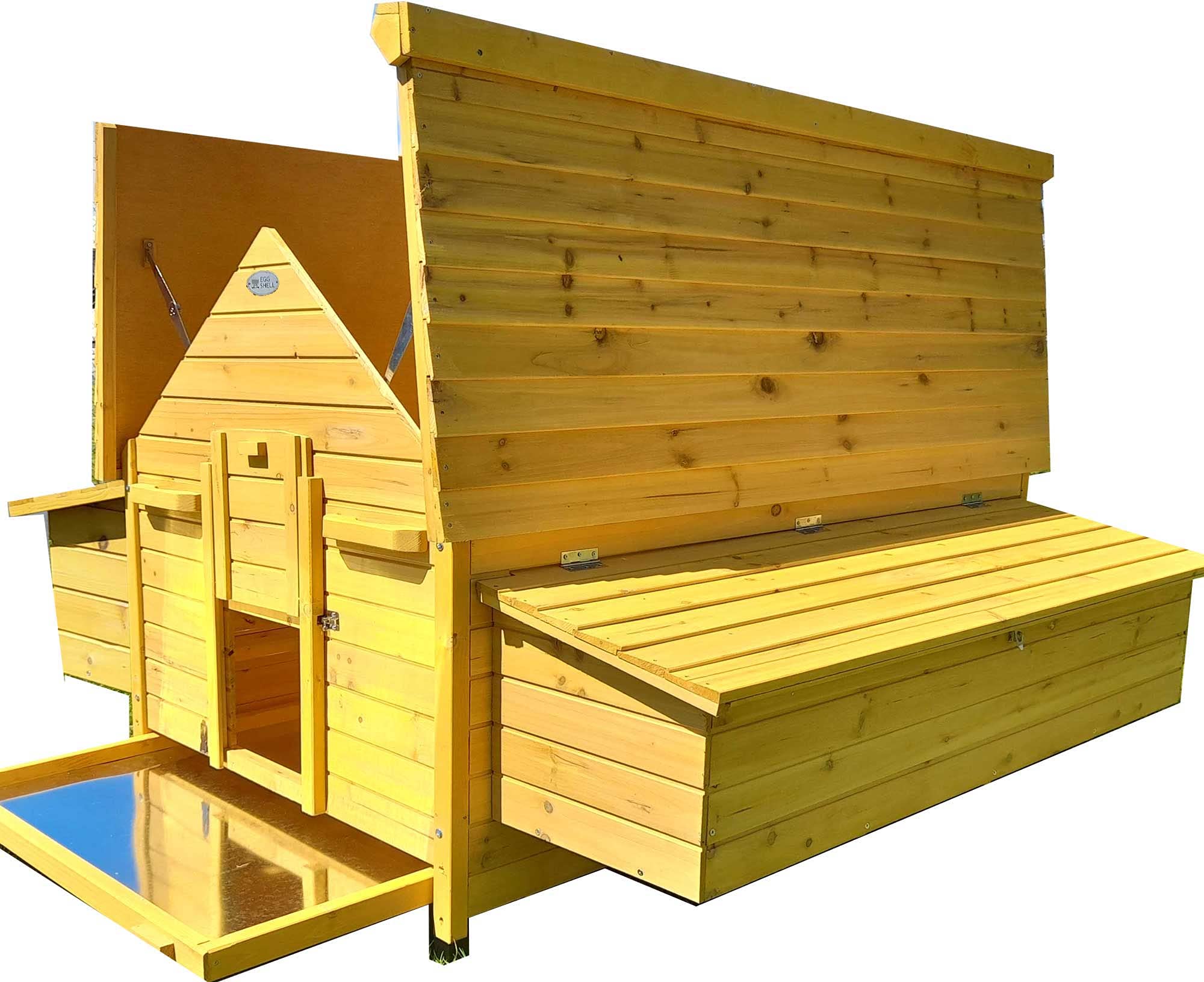 Eggshell EXTRA LARGE CHICKEN COOP AND EXTRA NEST BOX! HEN HOUSE POULTRY ARK HOME NEST BOX COUP WITH SLIDE OUT CLEANING TRAY (NO SHIPING TO NORTHERN IRELAND, ISLANDS,HIGHLANDS) - BIGGEST HOUSE UK WIDE