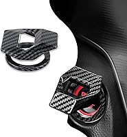 Vista 9 de Cubierta de botón de arranque/parada del motor Middrivr, control de potencia del coche de aleación de zinc de fibra de carbono, cubierta protectora