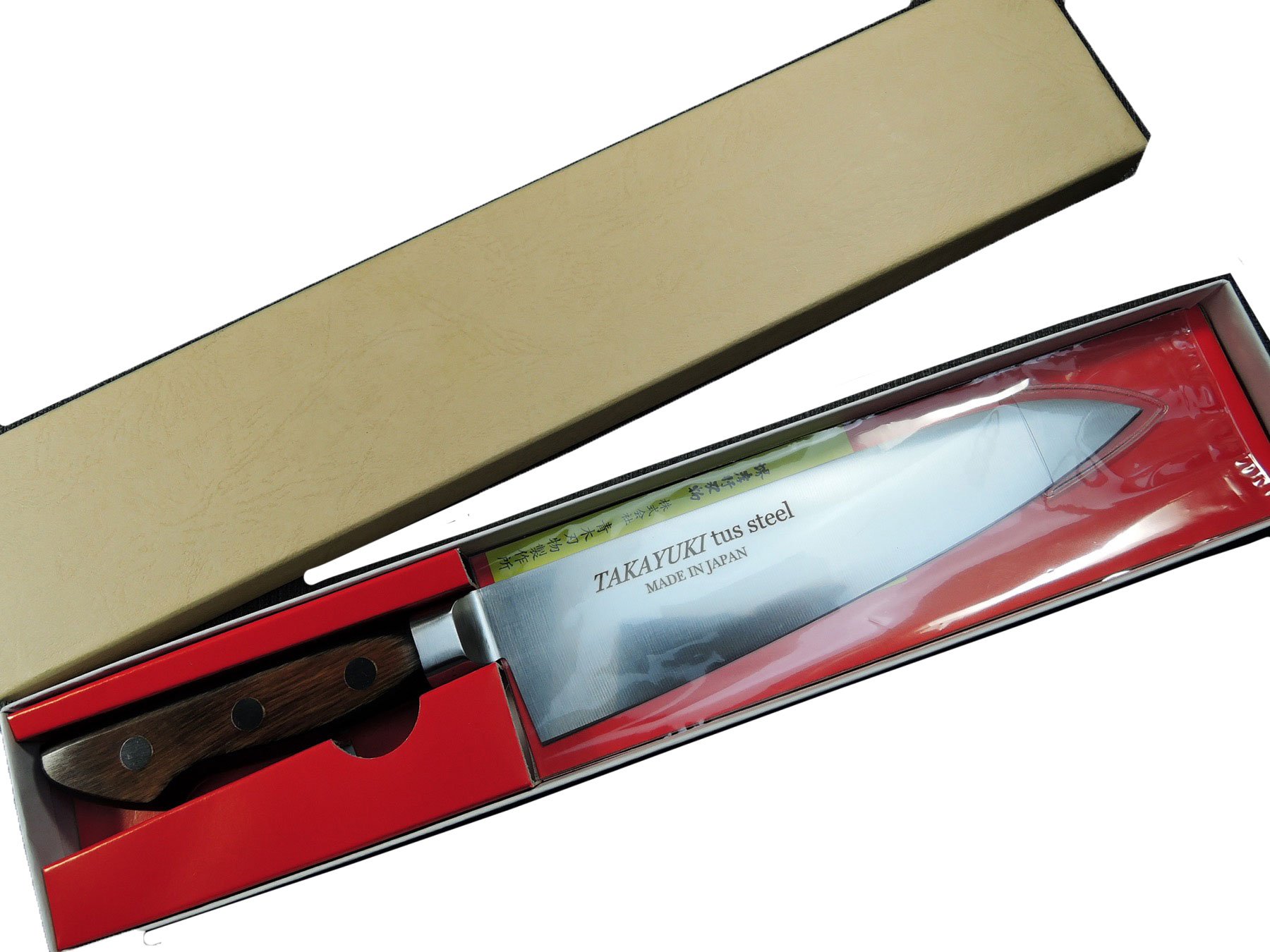 Amazon | 堺孝行 定番包丁(木目ハンドル) TUS (16611, 牛刀 180mm
