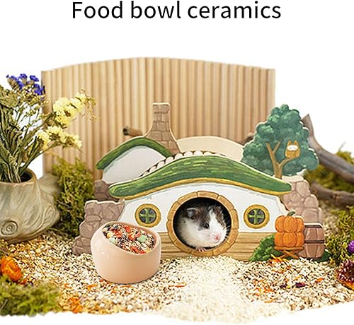 Miniatura 7 de PENCK Cuenco pequeño de cerámica para comida y agua para hámster, erizo, hurón, rata, jerbo, chinchilla, cobaya, conejo, plato de conejo,