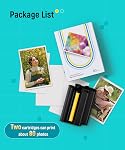 Liene Papier à imprimer photo & Cartouche, 2 Remplir la cartouche d'encre & 80 Feuilles Papiers photographiques, 4x6, Sublimation des colorants, eau & oxydation-proof, compatible avec l'imprimante, pour l'affichage, la framing, le scrapbook
