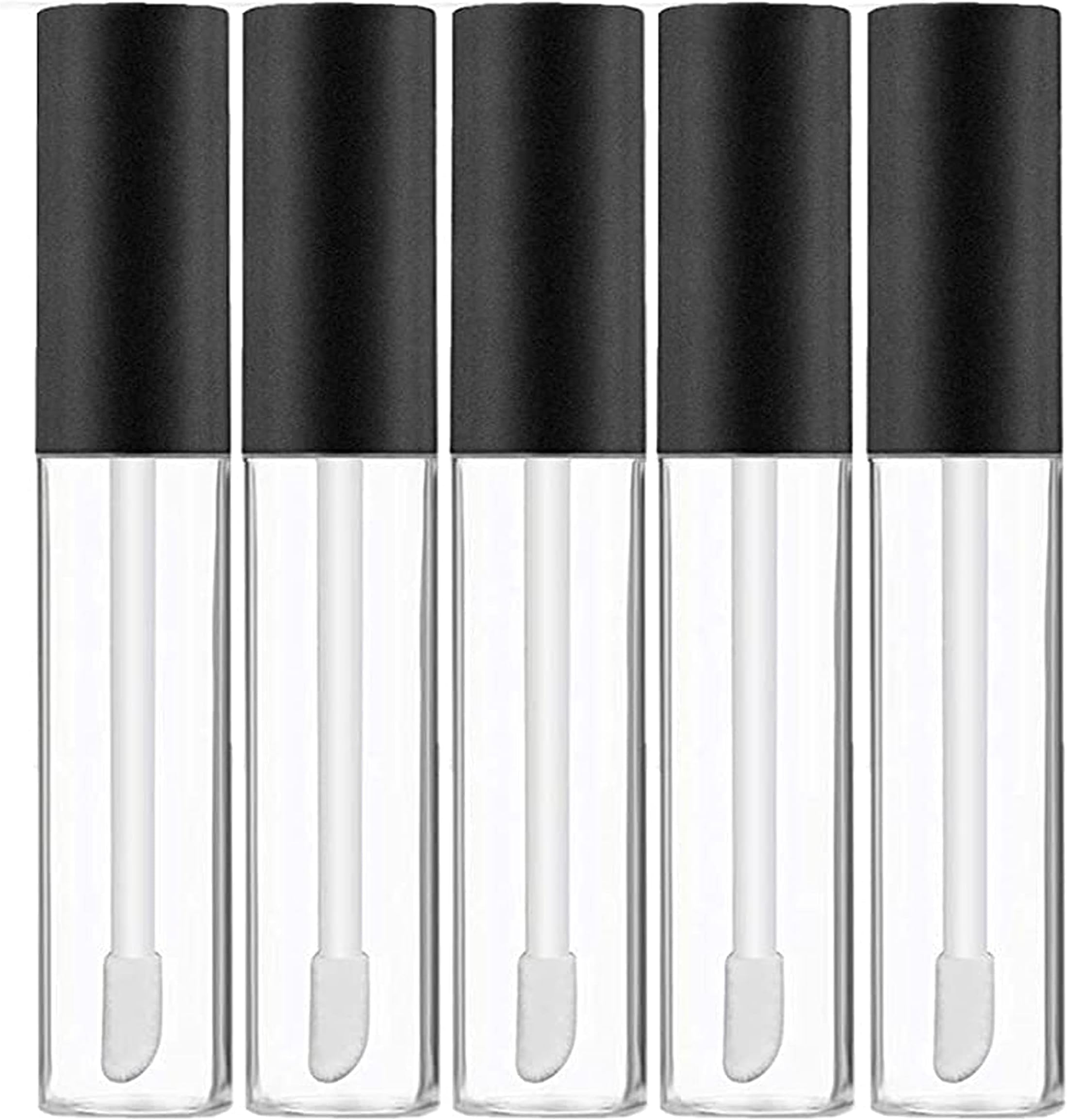 5ml Premium Qaulity Plastic Unbreakable Travel Empty Lip Gloss,Lip Care,Costemic, Oil Bottles Transparent Empty Clear Lip Containers Tubes,Refillable Bottle With Plug (Pack of 5)