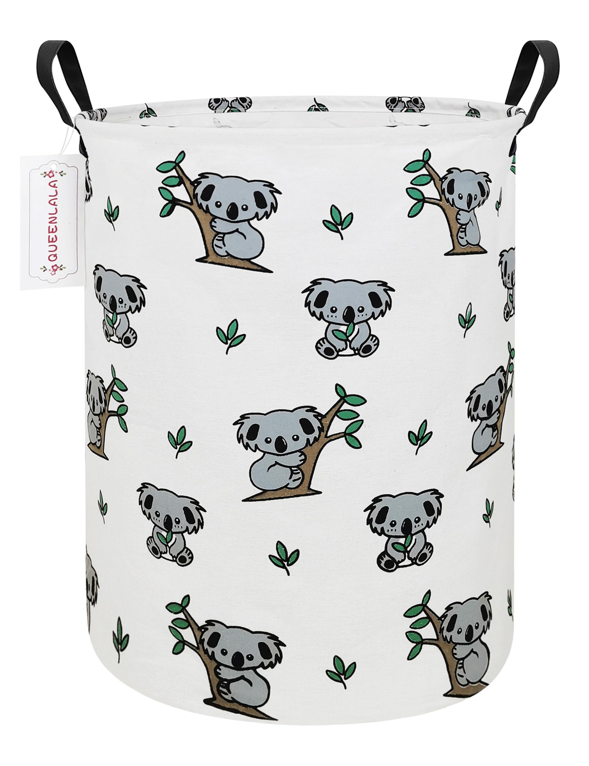 QUEENLALA Large Storage Basket,Laundry Hamper/Bathroom/Home Decor/Collapsible Round Storage Bin,Boys and Girls Hamper/Boxes/Clothing（Round-Koala）
