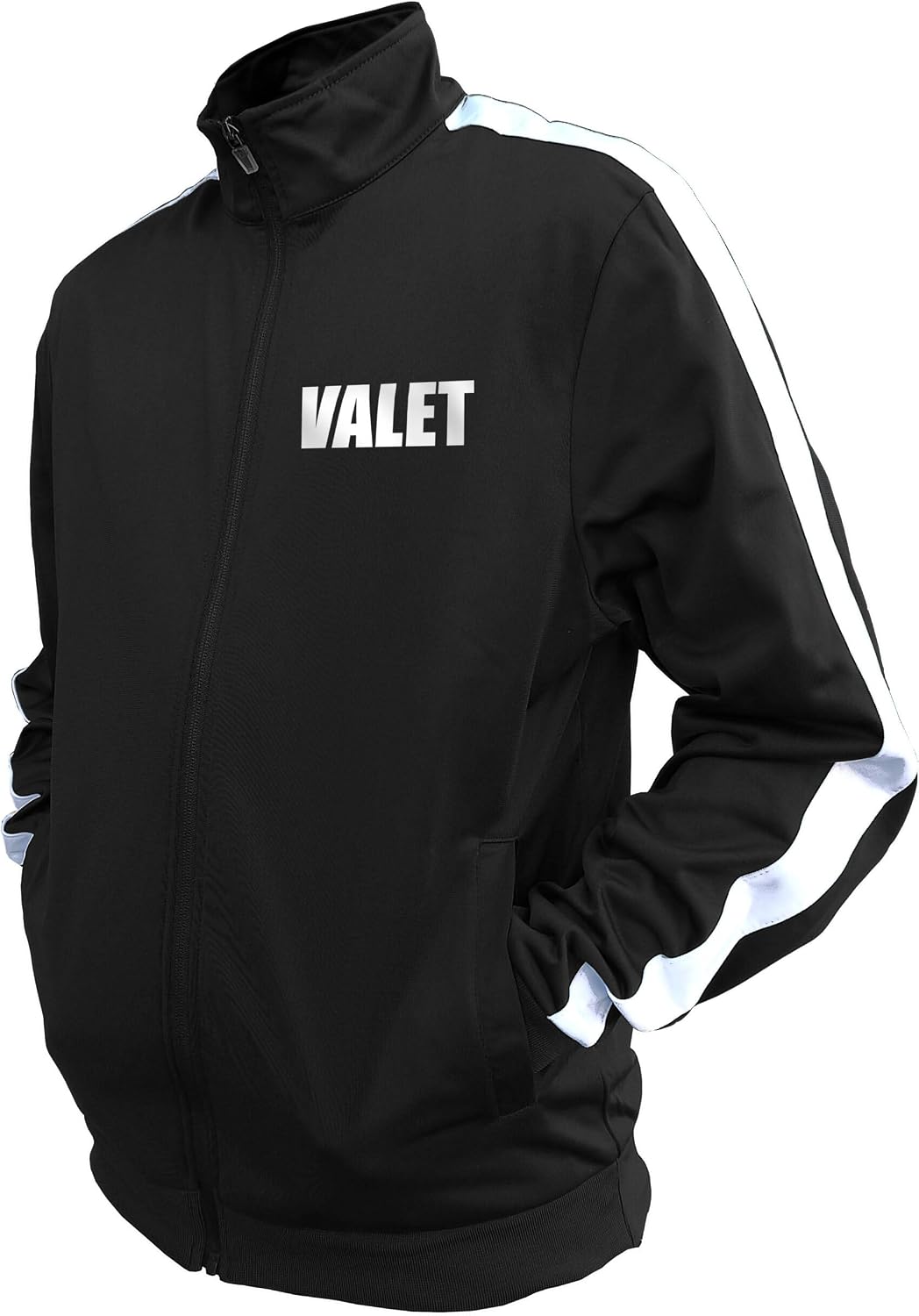 VALET STAFF Track Jacket with Reflective decorations front and back