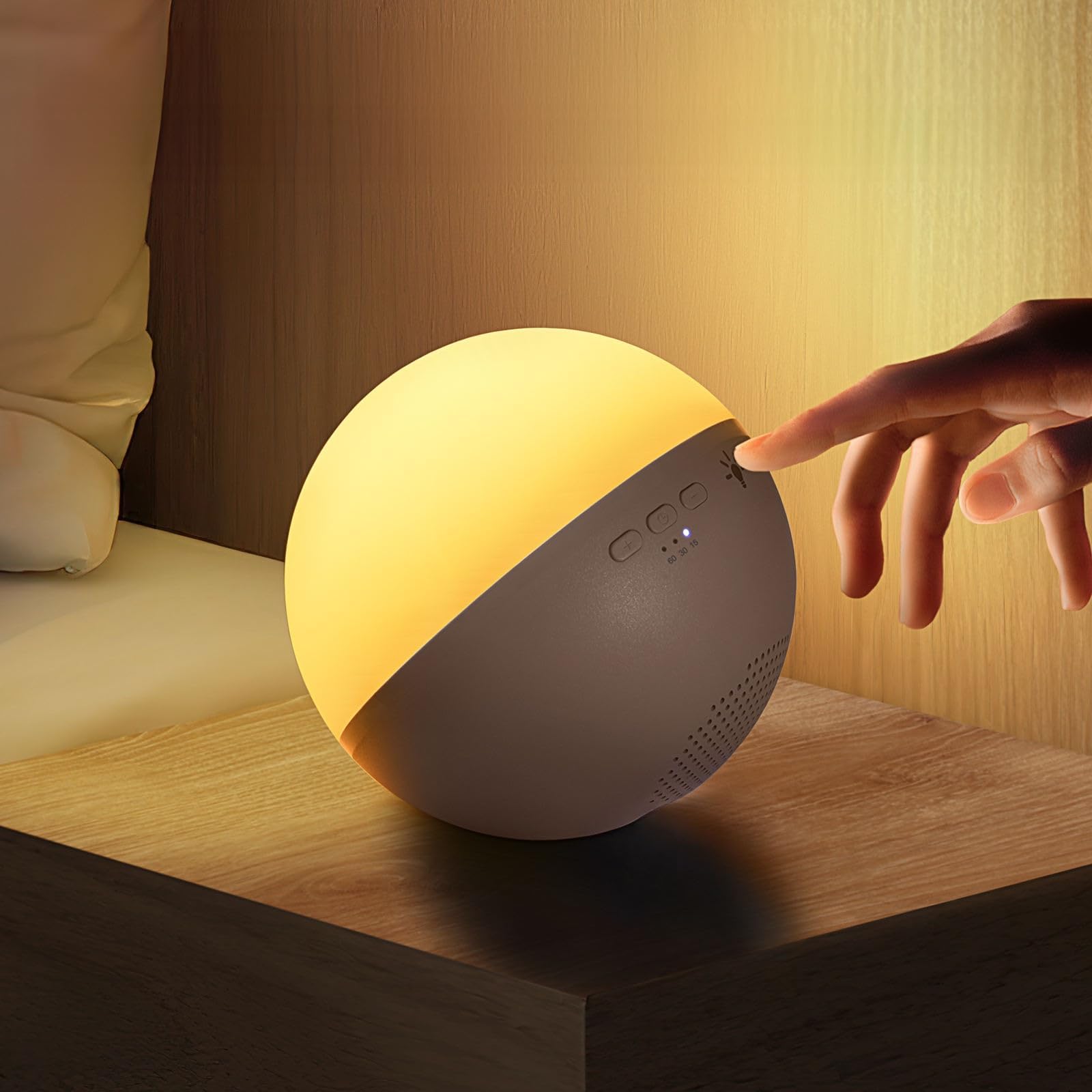 SPARKL Bluetooth Night Lamp - White Noise Machine,7 Color Light, 22 Soothing Melodies, Touch Control, Adjustable Brightness, 6-Hour Playtime, Portable & Rechargeable, for Babies, Kids, Youth, Adults [Energy Class F]