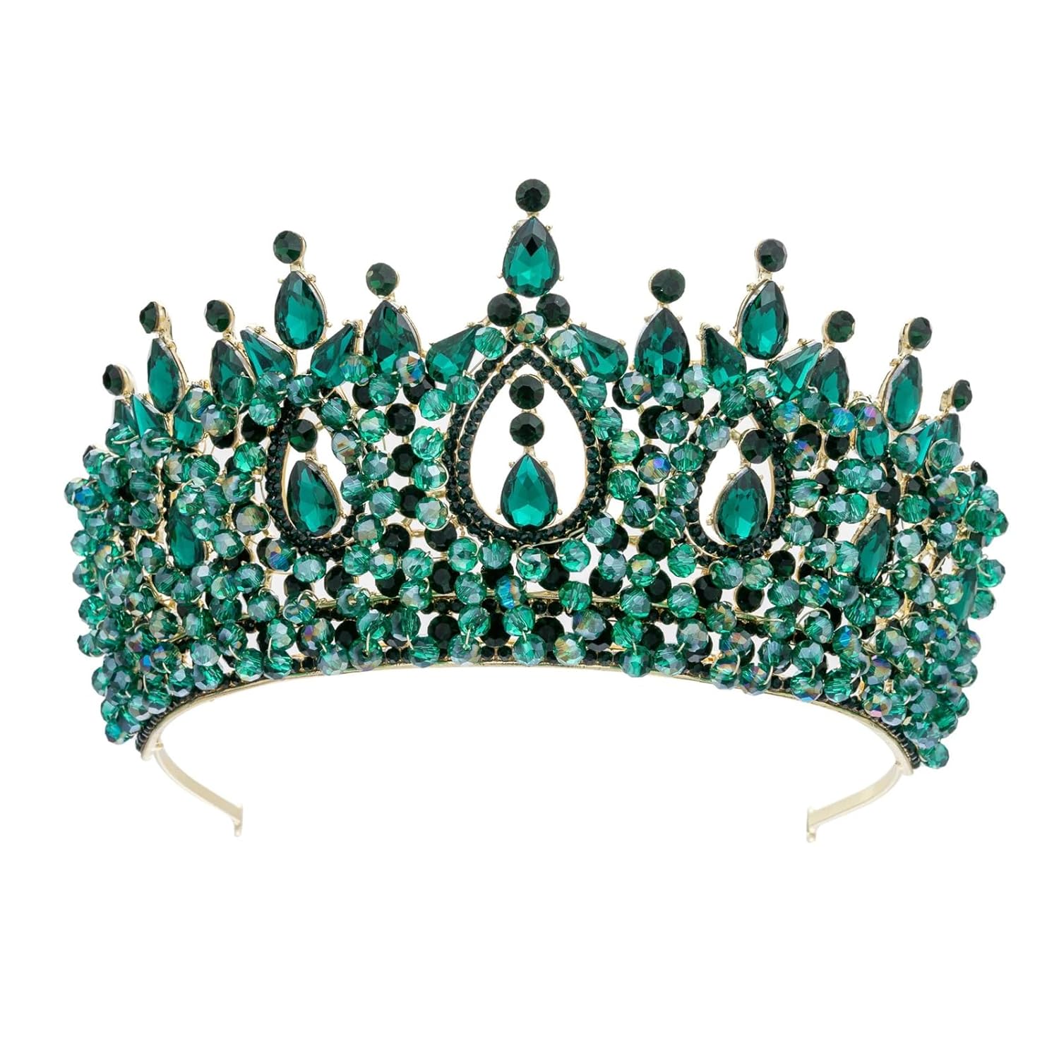 Classic Crystal Tiara Crown For Women Royal Queen Princess Rhinestone Headpiece Bridal Wedding Prom Pageant Accessories