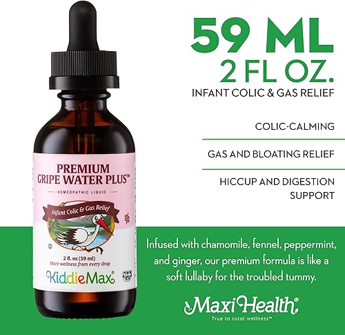 Miniatura 6 de Maxi Health Homeopathic Gripe Water for Baby - Cólico infantil, hipo, alivio de gases  Gotas de acción rápida a base de hierbas de primera calidad