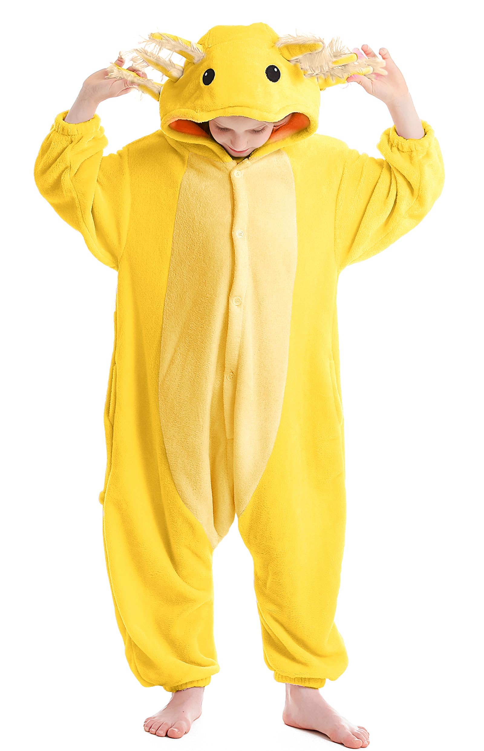 Atoz Unisex Children Animal Yellow Axolotl Onesie Halloween