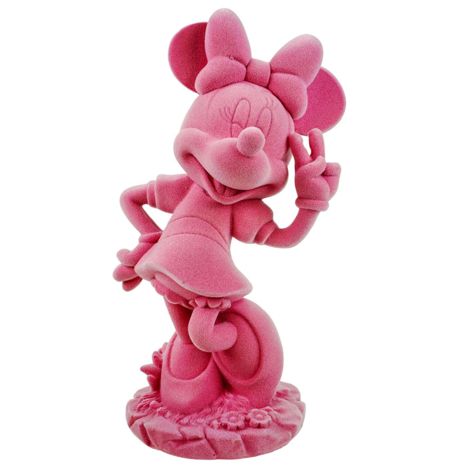 Minnie Mouse Gartenfigur pink beflockt 20,5 cm Offiziell lizenzierte Disney Deko Figur aus Polyresin | Wetterfest für Garten, Balkon & Wohnzimmer | Stylische Geschenkidee