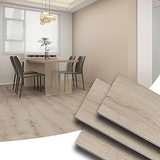 Rigid Core SPC Flooring 7"x43"x0.2" - Intertek Certified - 100% Waterproof Click Lock - IXPE Pad for Kitchen, Basement,Living Areas (Sandy Oak, 21.4Sq.Ft(Carton/10 Planks))